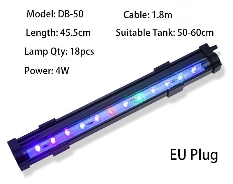 1W/2W/3W/4W Aquarium Light LED Waterproof Fish Tank Lighting Underwater Fish Lamp Aquariums Decor Plant Lamp 100-240V Lights: DB-50 EU