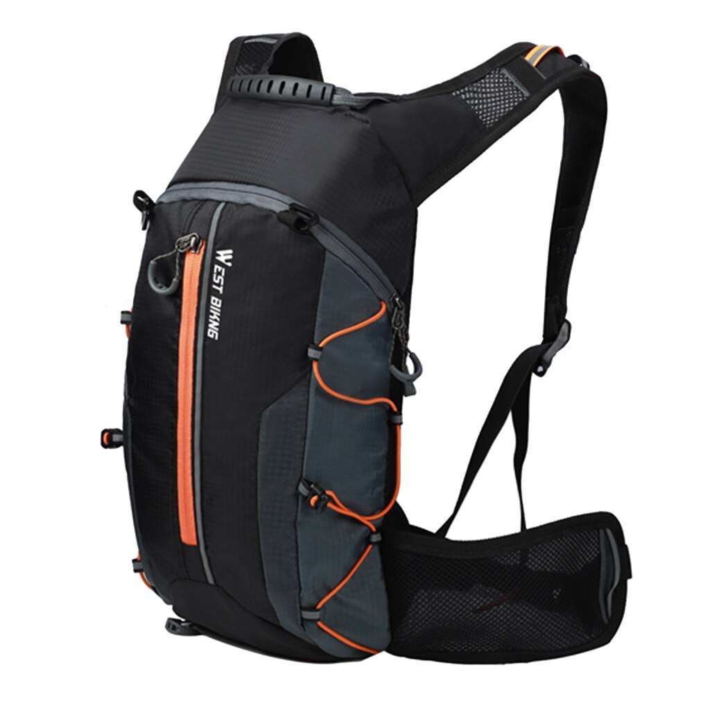 Mountain Bike Cycling Backpack Outdoor Sports Rucksack Climbing Accessories: Black Orange