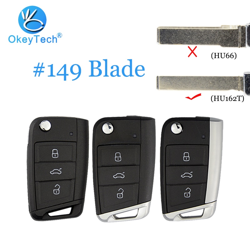 OkeyTech para V W Golf MK7 3 Skoda asiento Passat B6 remoto coche llave cubierta Fob funda piezas HU162T hoja para llaves