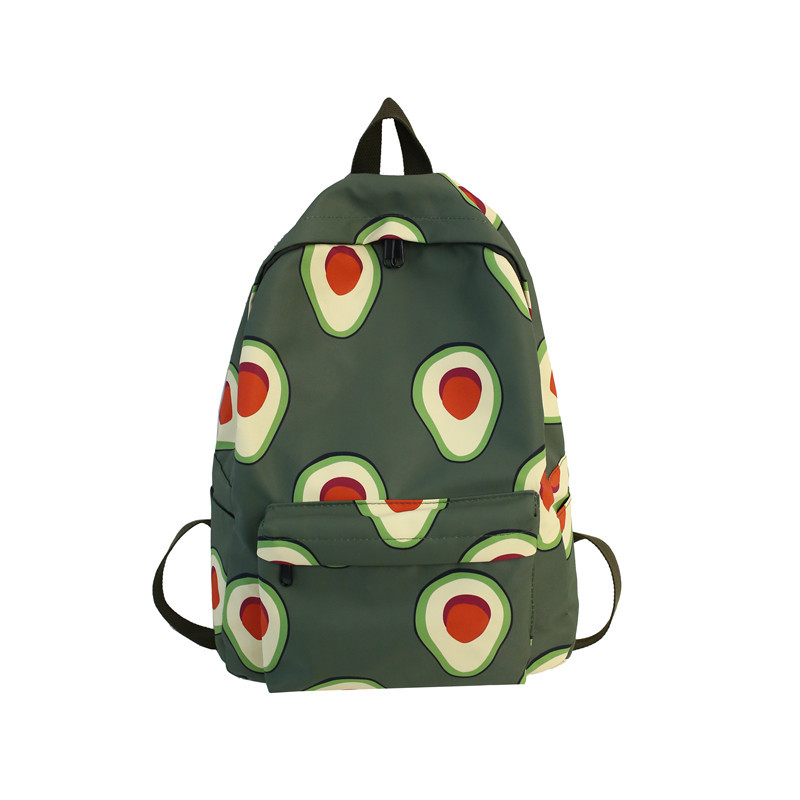 Atinfor femmes en Nylon mignon fruits impression sac à dos sac d'école pour adolescente étanche voyage sac à dos femme: green