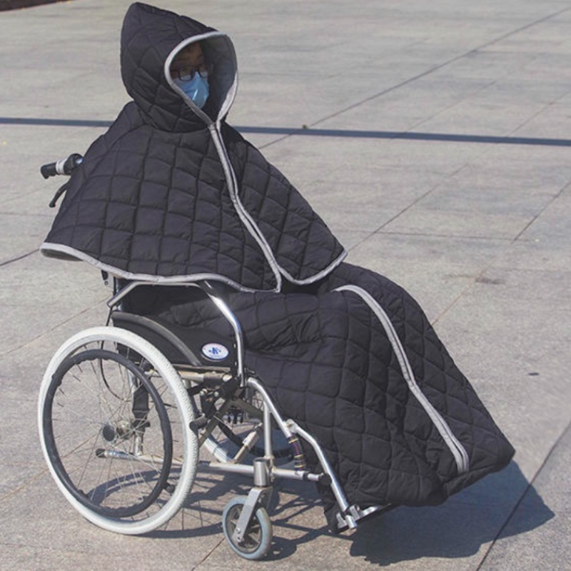 Warme Decke für Rollstühle, Reisen, Beinschutz für ältere Menschen, warme Decke für Höhle Winter, kältebeständig, mit Plüsch gefüttert, winddicht, Steppdecke, Samtbezug