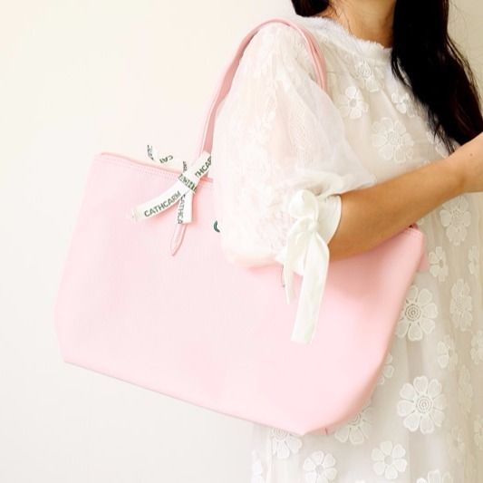 Crocodile shopping bag female bag shoulder bag large capacity commuter mommy bag shopping bag waterproof commuter tote bag: Pink