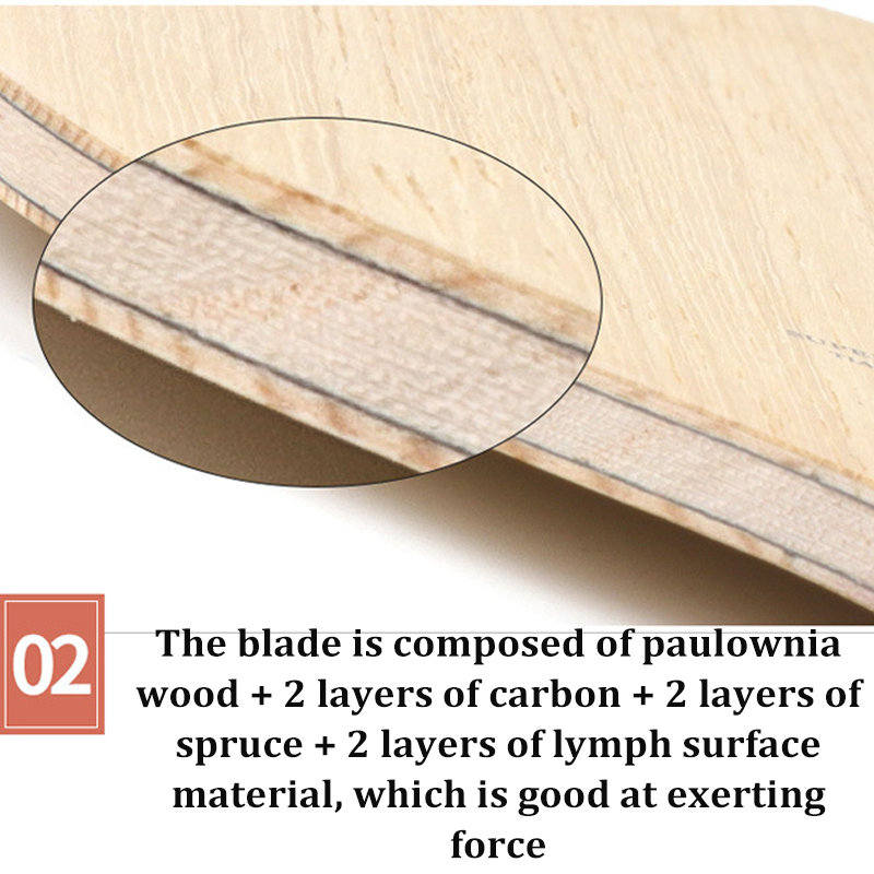 1PC Ping Pong Paddle Blade CS FL Long Short Handle Table Tennis Racket Bat 7 Ply Tung Wood Carbon Fiber Table Tennis Competition