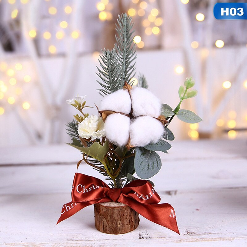 Desktop Christmas Pine Tree Small Pine Tree Mini Tree Desktop Home Decoration Ornaments Pine Branch Floral Ornaments Small Tree: 3