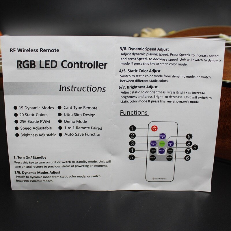 Dc 5v-12v-24v rgb rf trådløs mini ledet kontroller fjernkontroll sjåfør mørkere til ledet stripe lys smd 5050 2835 3528 2835 3014 5630