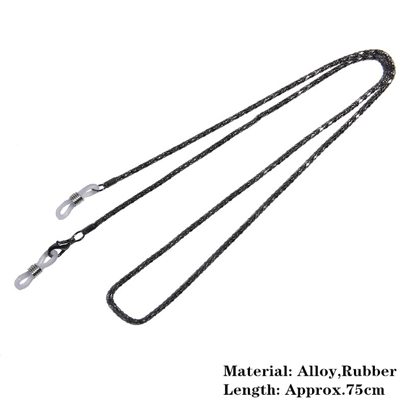 Goud zilver metalen brillenketting band brillenkettingen glazen kralen brillenkoorden koordhouder brillenkoorden: Nr. .4 -  zwart