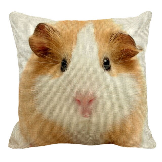 XUNYU świnka morska poszewka na pościel domowa sofa kwadratowa poszewka na poduszkę zwierząt wzór dekoracyjne poszewki na poduszki 45X45cm BZ214: 1