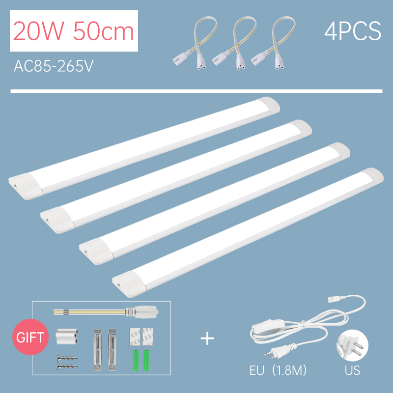 T5 T8 Tubo de luz LED 220V 30cm 60cm 120cm Lámpara de pared Bombilla Lampada 20W Tobe lampa 2FT 4FT Para el hogar Cocina interior Iluminación Lámpara de barra de luz fluorescente con tubo súper brillante: YELLOW / Bronze