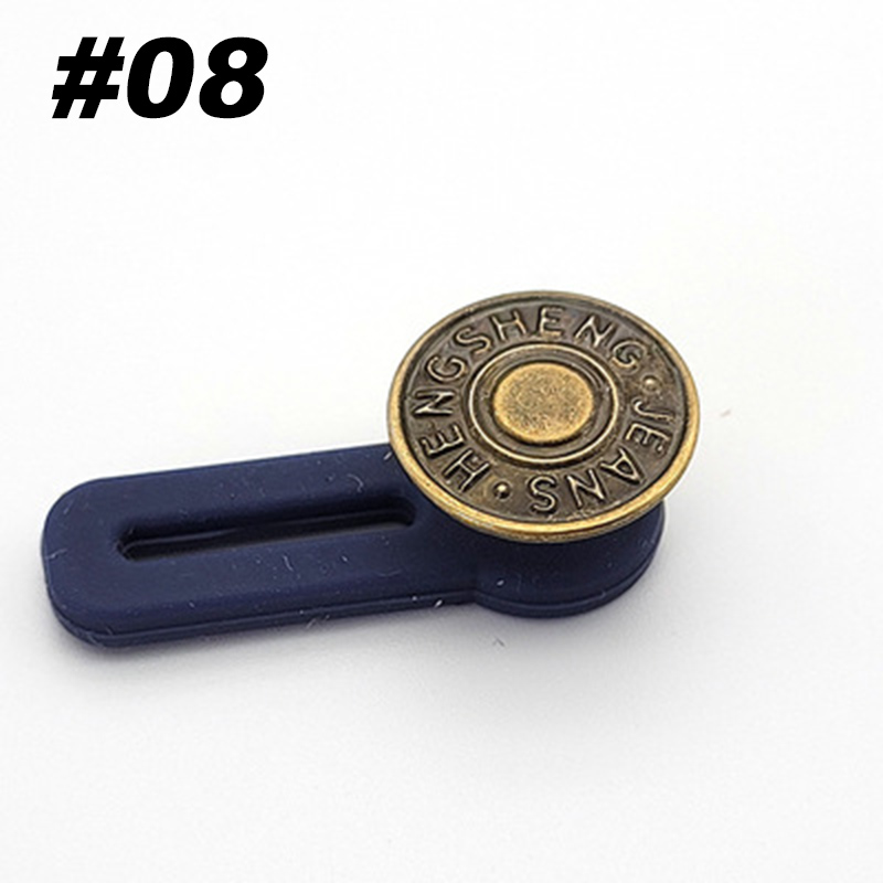 1 stk metall magisk knappforlenger for bukser jeans fri sying justerbar uttrekkbar midjeforlenger knapp linningsutvider: 08