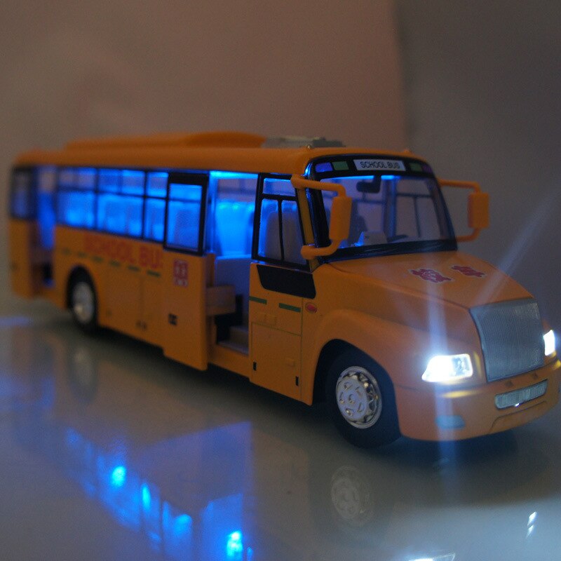 Caipo Large Size School Bus Senior Colonel Bar Warrior Senior Colonel che sheng Everbright Bus CHILDREN'S Toy Car 89771 in Bulk