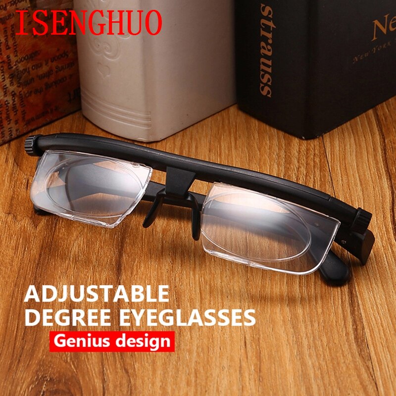 Isenghuo Verstelbare Leesbril Focus Bril Zoom Verstelbare Graden Leesbril Tr90 -400 _ + 400