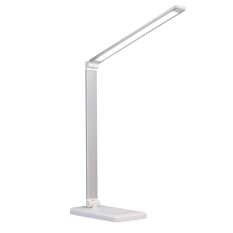3 in1 trådløs oplader led skrivebordslampe luminaria multifunktion led bordlampe touch bordlampe til iphone airpods samsung huawei: Hvid