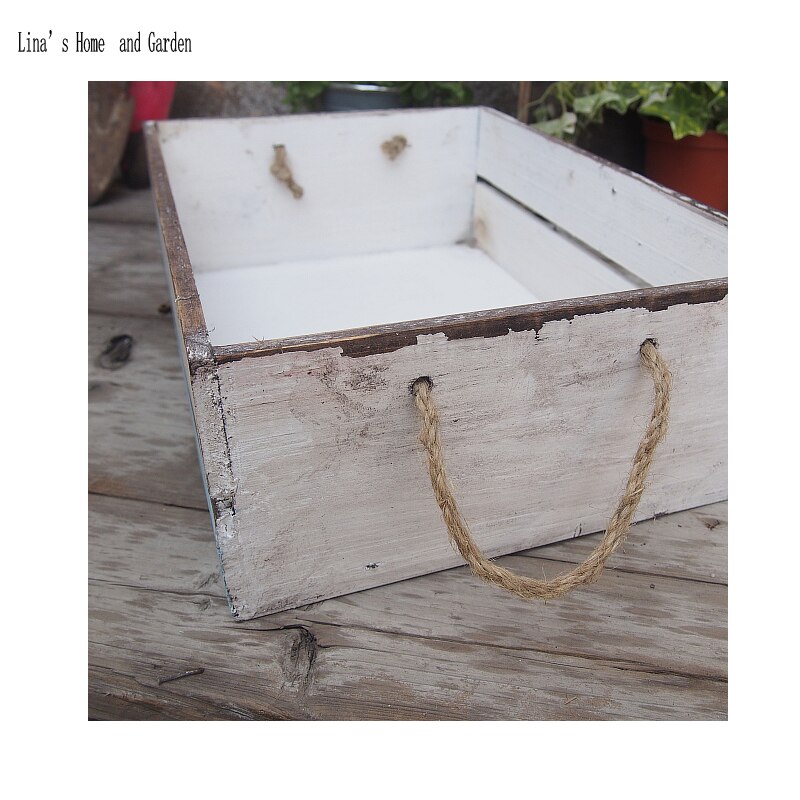 distressed painted handmade solid small decor wood crate