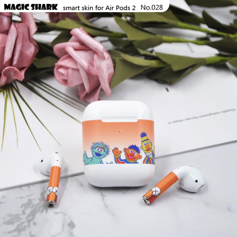 Magic Shark Clear Cute Simpsons Flower Crayon Shinchan Leaf Ultra Thin Sticker Film for Apple Airpods II 2 Earphone 028-050: 028