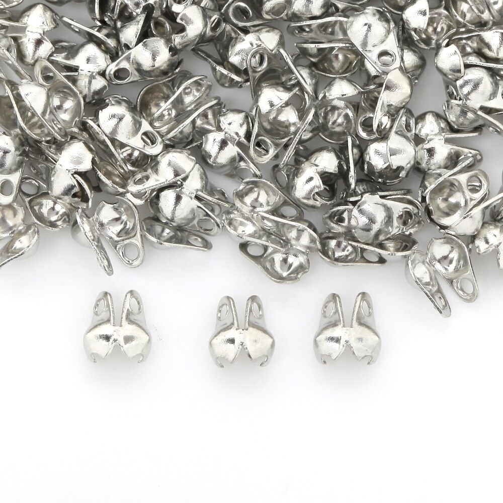 200 stücke Stecker Verschluss passend zu 2mm Ball Kette Kalotte Ende Crimps Perlen Anschluss Komponenten Für DIY Schmuck Machen Supplie: Weiß k