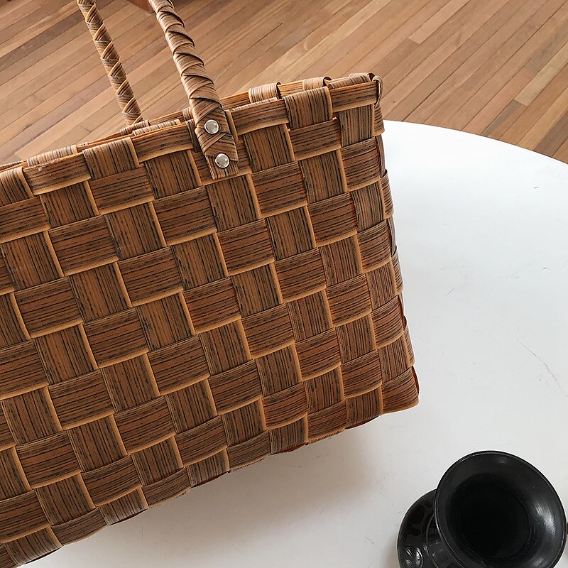 Strand Stroh Taschen Frauen Sommer Handtasche Rattan Platz Schulter Tasche Handgemachte Bali Woven Kreuz Körper Tasche Box Böhmen