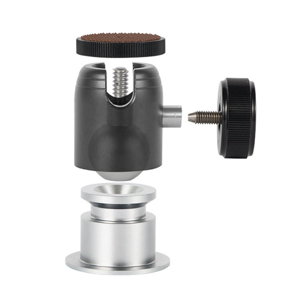 CNC Del Metallo Da 360 Gradi Mini Treppiede Testa Giunto Cardanico Monopiede per Mirrorless Digitale Della Macchina Fotografica Testa A Sfera Del Basamento Adattatore 1/4 Filetto di Vite montaggio