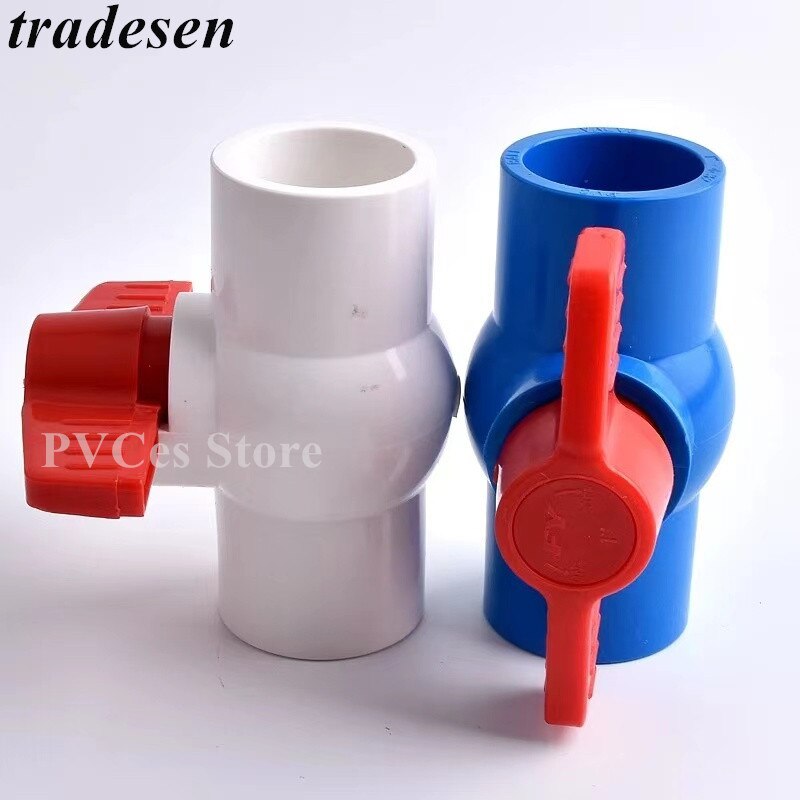 I.D20~50mm PVC Pipe Socket Ball Valve Coupler Adapter Watering Connectors Garden Irrigation Aquarium Fish Tank Joint
