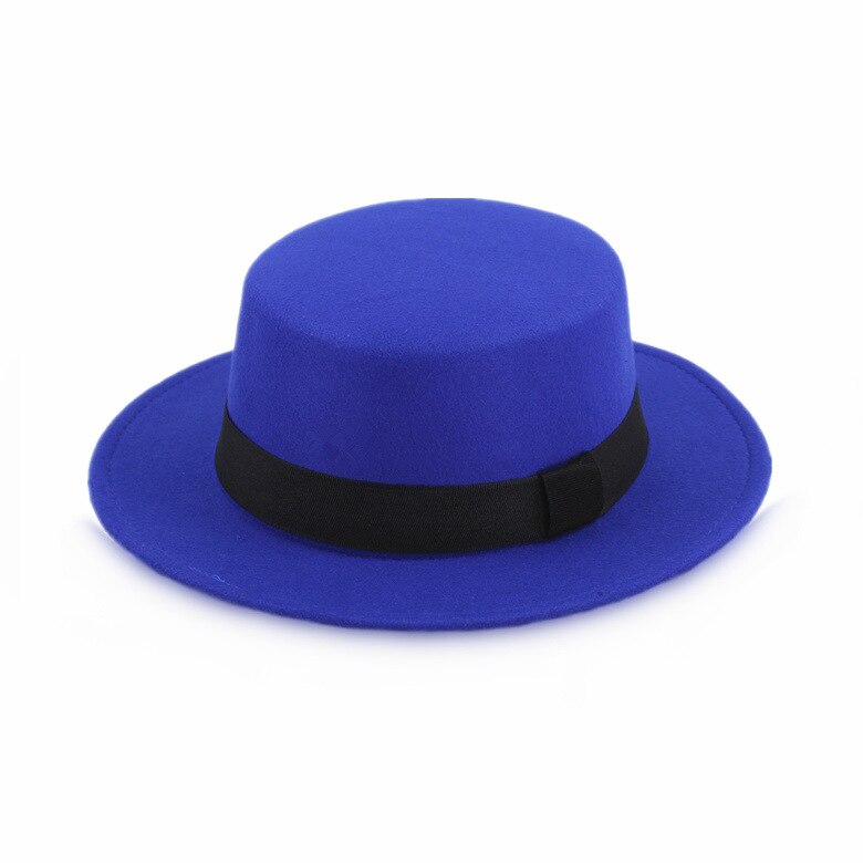 Children Kids Top Fedoras Hat Felt Vintage Gentleman Bucket Hat Wedding Party Festival Caps Craft 18colors Cosplay Costume: dark blue 1