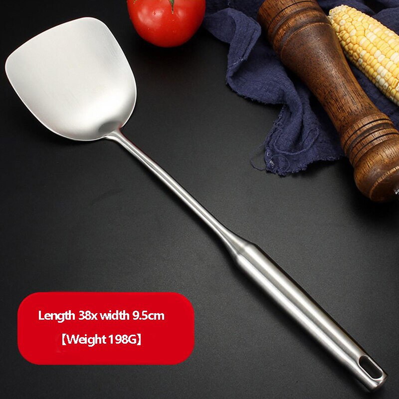 1Pc Kitchen Cooking Tools-Stainless Steel Spatula Soup Spoon Large Colander Scooped Hollow Handle Cooking Shovel Kitchen Cooking: Cooking Spatula