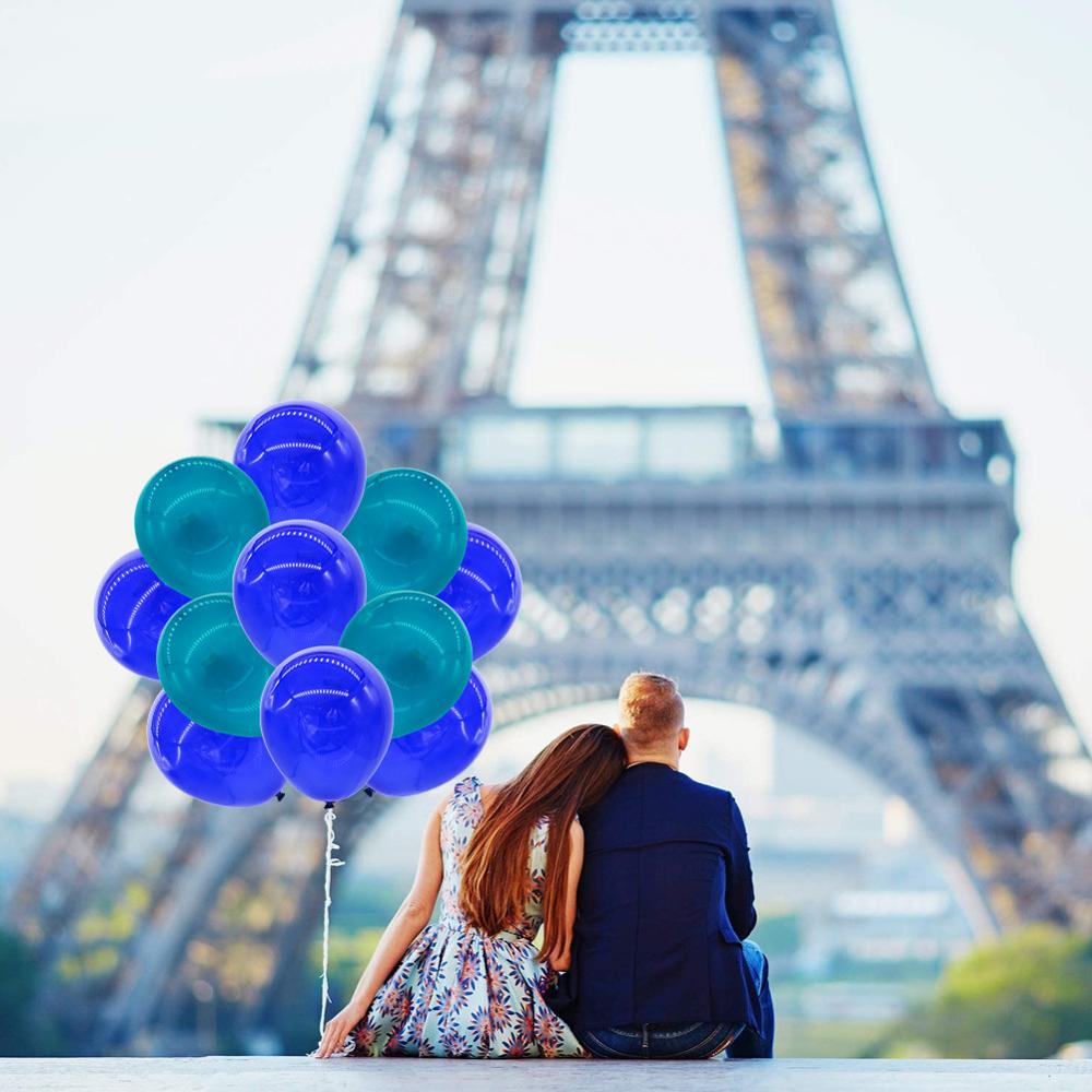 1 Set Van Rubber Ballonnen Happy Birthday Brieven Fishtail Ballonnen Blauw Papieren Bloem Bal Baby Shower Party Decoraties Levert
