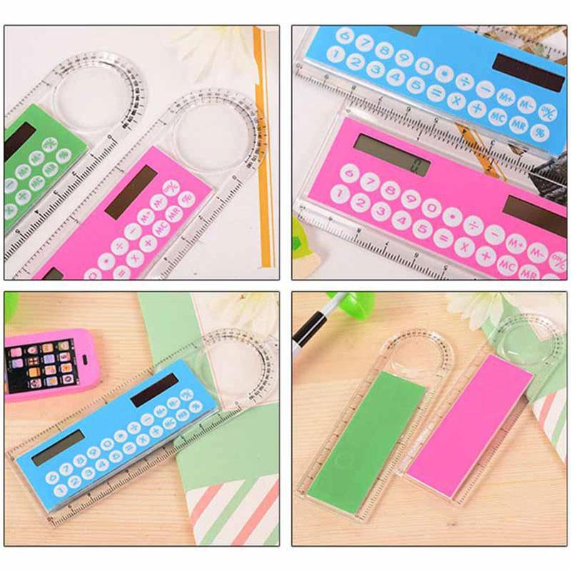 1piece 10cm Ruler Mini Calculator Multi-function Thin Office Ruler School Colors Stationery High Random Student Fou J4S0