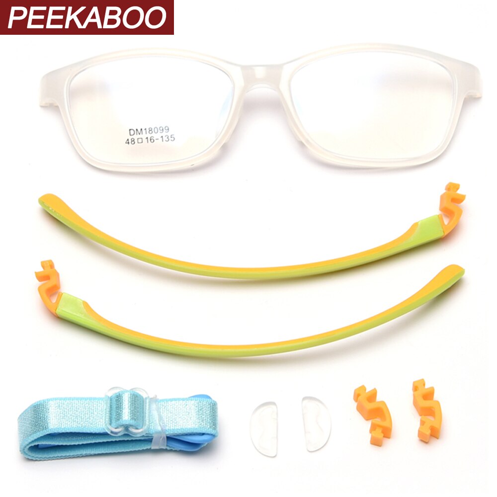 Peekaboo square optical glasses frame kids silicone girls boy child glasses for baby accessories purple blue double color