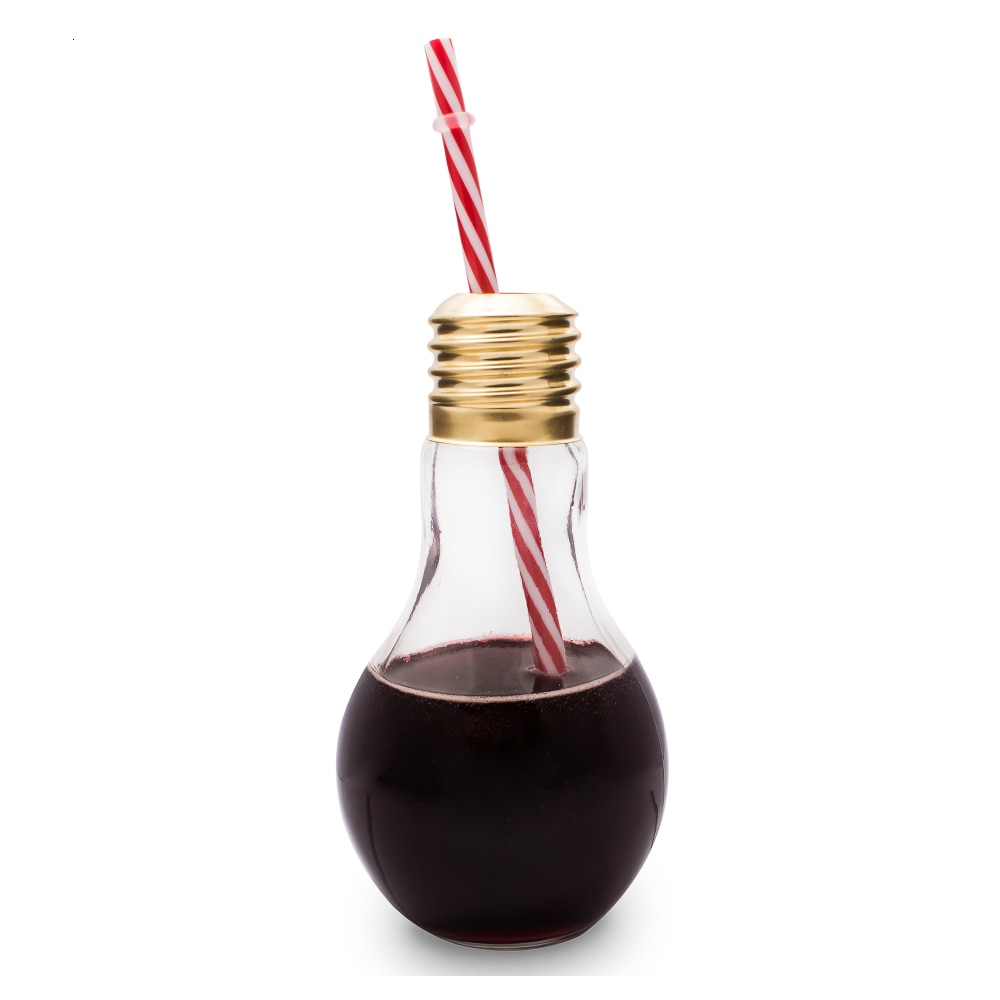 Kreative Lampe Globus Kühler Cola Strohhalme Becher Deckel Tragbare Kaltes Getränk Fruchtsaft Milchig Tee Lampe Birne Tasse Cocktail glas