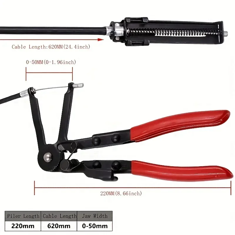 Bendable Cable Type Hose Clamps Long Auto Straight Hose Bundle Clamping Pliers for Removal Auto Repair Tools Auto Clamp Tool