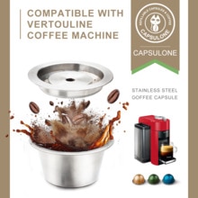 2 way use/CAPSULONE reusable Coffee capsule pod fit For Nespresso Vertuo Vertuoline metal Stainless Steel Refillable Capsule