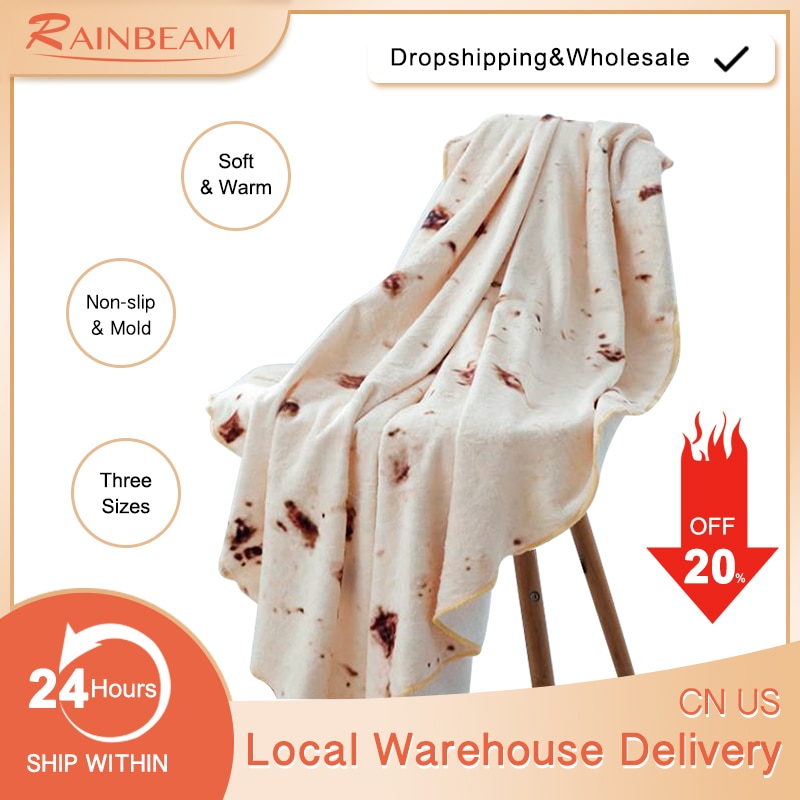 Burrito zawinąć nowość koc na łóźko sofa doskonale kreatywny prezent okrągły Tortilla piknik w domu dla dzieci nadające się robić noszenia mata ciepły miękki szal