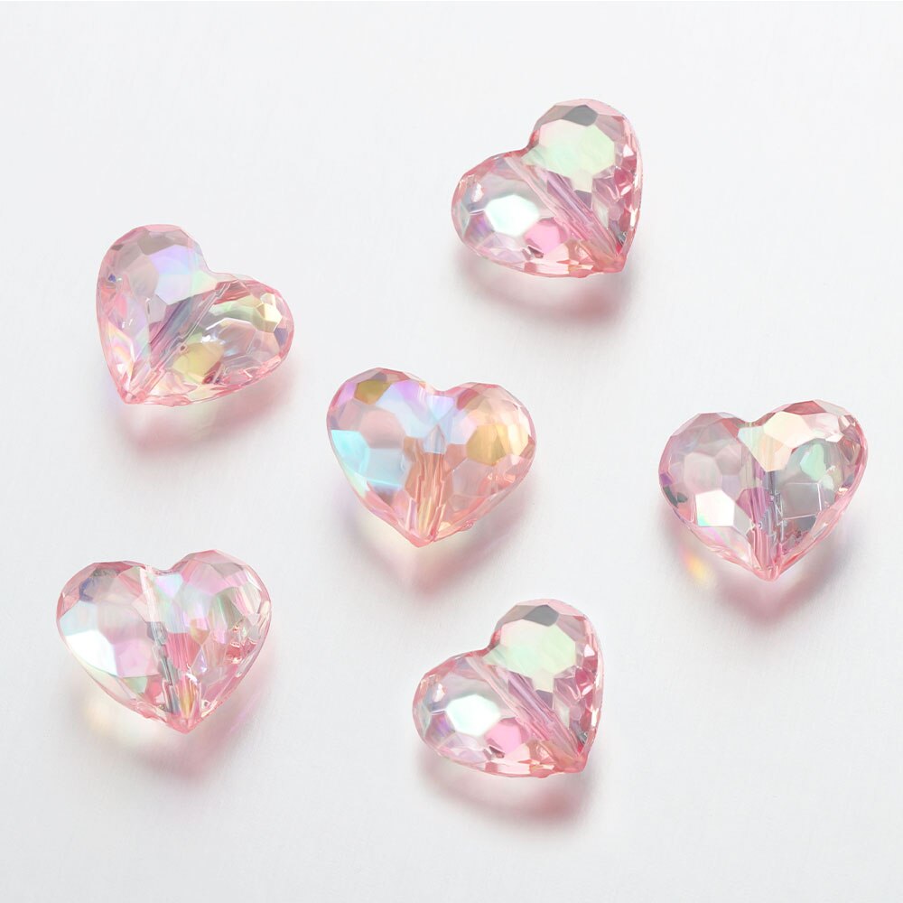 20szt Akrylowe koraliki Love Heart Shiny Mix AB Color Duże kryształowe luźne koraliki dystansowe do naszyjnika Bransoletka Wisiorek Biżuteria: BŁĘKITNA