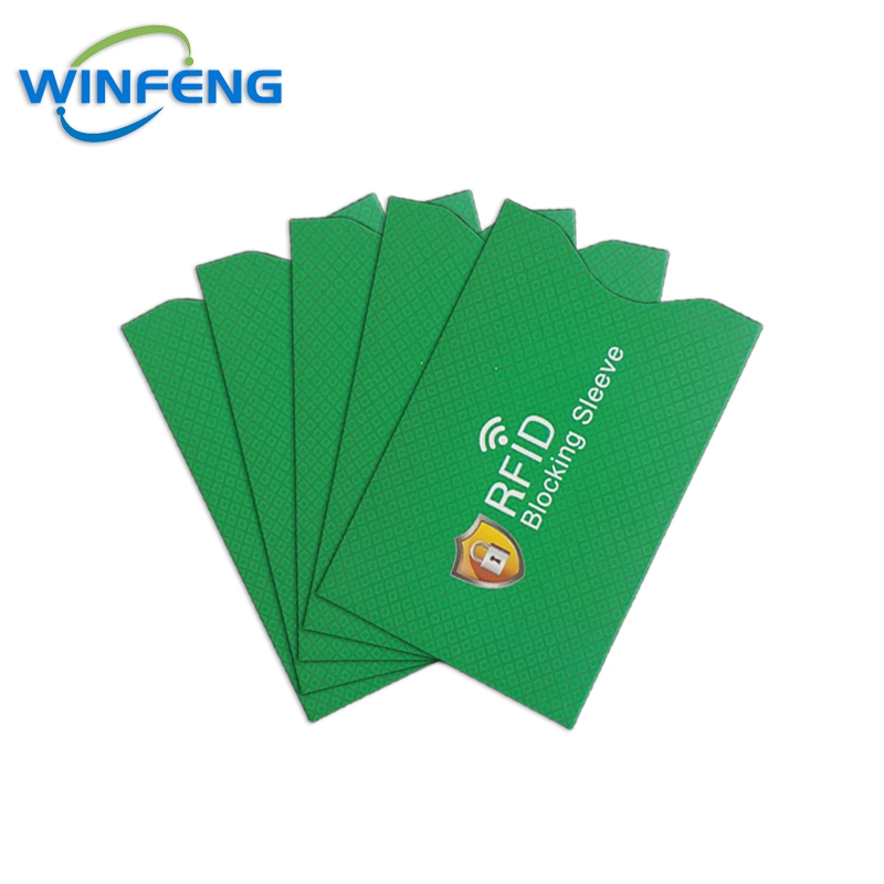 Fundas para tarjetas antiescaneo, Protector de tarjetas RFID NFC de crédito, papel de aluminio antimagnético, soporte para tarjetas bancarias con bloqueo RFID, 5 uds.: Azul cielo