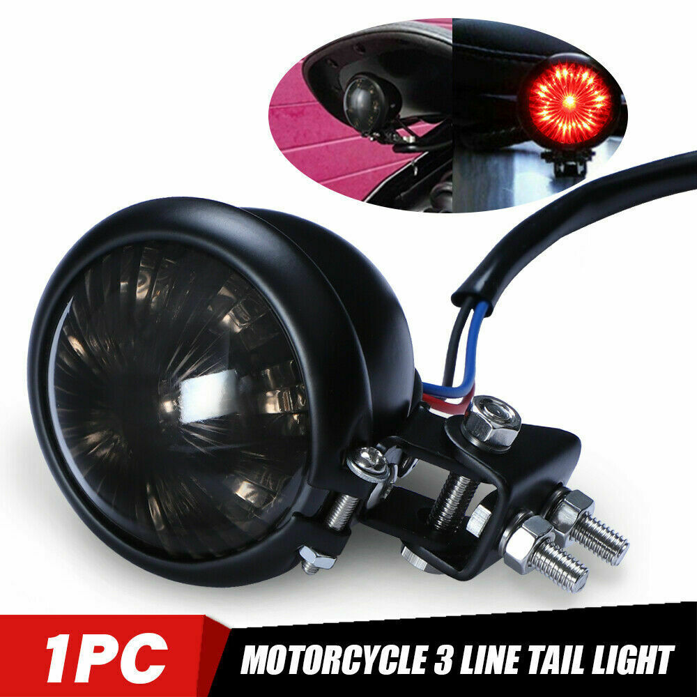 12V Rode Motorfiets Led Achterlichten Licht Motorbike Brake Stop Lamp Achterlicht Voor Harley Bobber Chopper Cafe