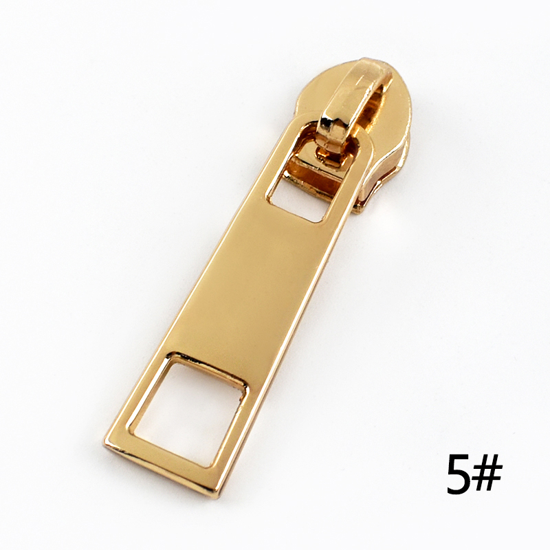 Tiradores de cremallera para costura, cinta de cremalleras de Metal/Nailon/resina, deslizadores de bolsas, accesorios de reparación de prendas de vestir, 5/10/20 piezas, #5: 4 # / Dorado / Opción 3