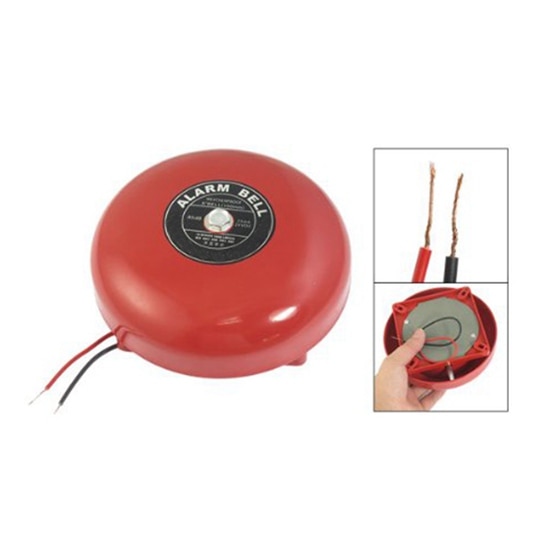 Mool  dc 24v 25ma 95db 150mm 6 "diameter metal elektrisk rund alarmklokke rød