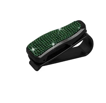 Diamant Brilhouders Auto Zonneklep Zonnebril Brillen Mount Met Ticket Card Clip Auto-interieur Accessoires Brilhouder: YELLOW