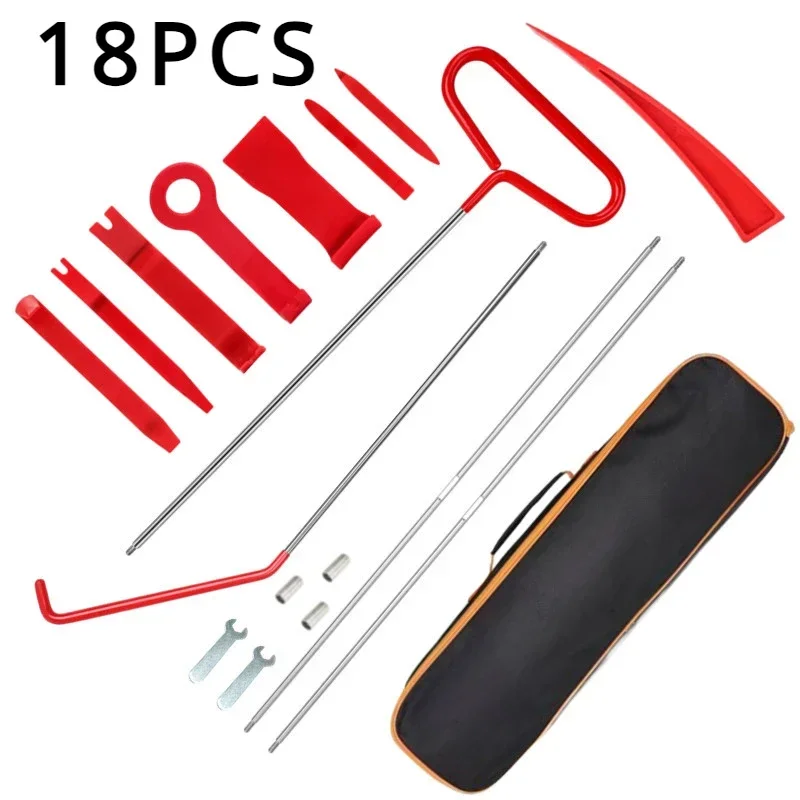 Car Door Opener 18PCS/21PCS Kit Car Wedge Pump Door Repair Air Cushion Open Unlock Tool With Long Reach Grabber for CarsTruck: WHITE