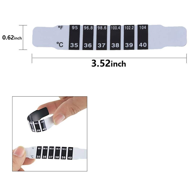 15 Pcs Forehead Thermometer Strips-Instant Read Forehead Thermometer Strips,Reusable Thermometer Strip for Checking Baby Kid Adu