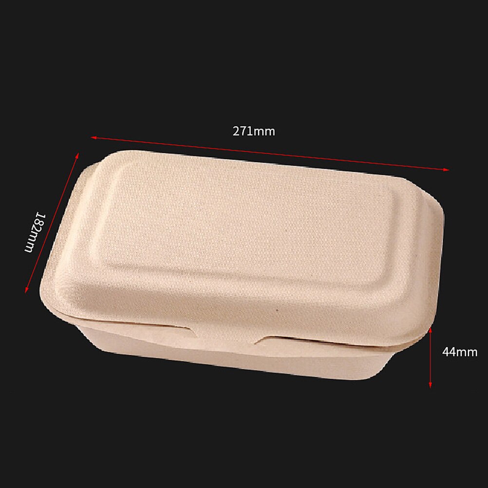 50pcs 600ml Hamburger Containers Disposable 600ml Paper Eco-friendly Doggy Box Lunch Boxes for Take-out Restaurant Snack Bar