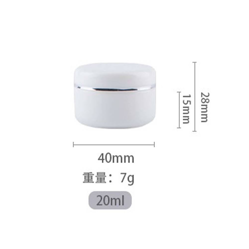 10 stuks hervulbare flessen reis gezichtscrème lotion cosmetische container plastic lege make-up pot pot 20/30/50/100/150/250g: 20ml 10 stuks