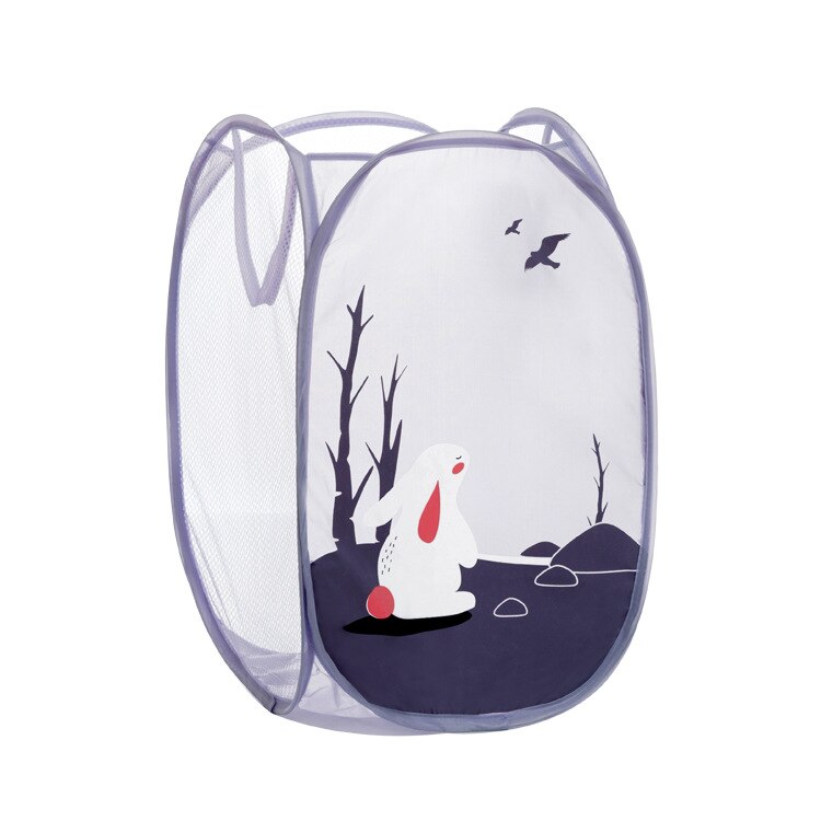 Panier à linge pliant Pop-Up, pour vêtements sales, soutien-gorge grande capacité, sous-vêtements, sac à linge en maille de lavage, dessin animé: rabbit