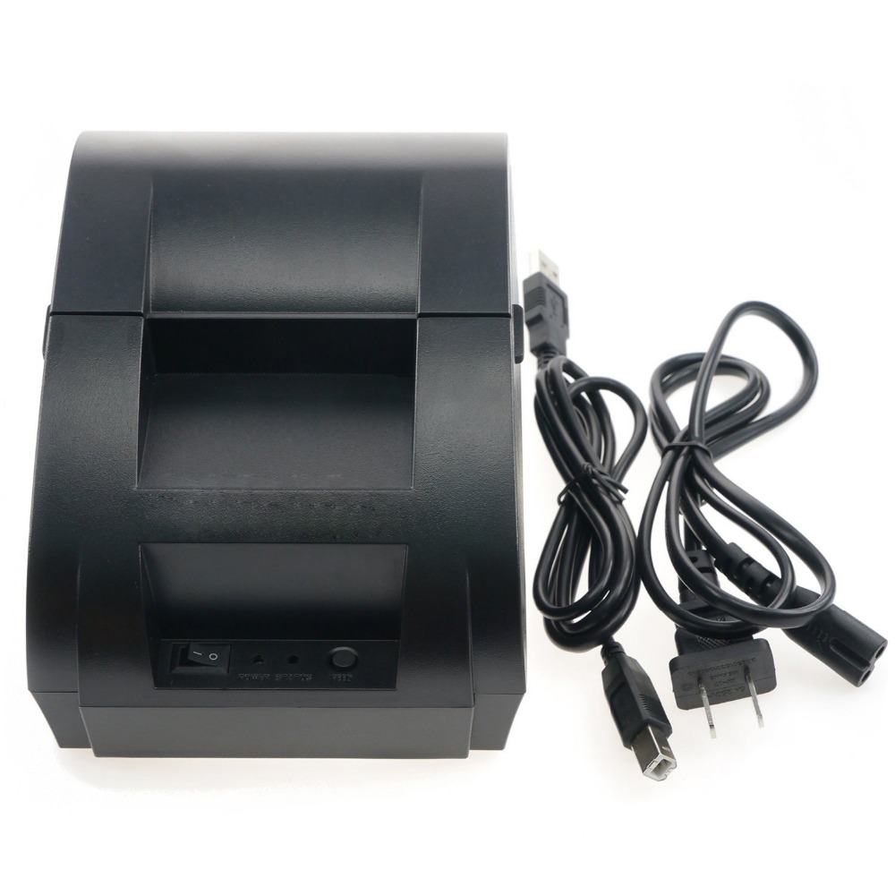 Impressora térmica pos impressora, porta usb preta de 58mm com baixo ruído, impressora térmica