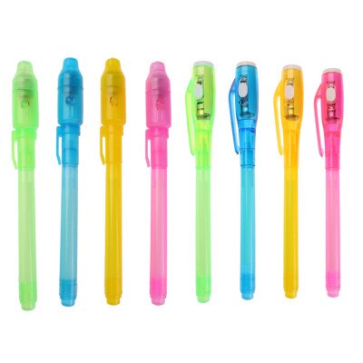 Stylo à bille magique , Invisible lumière UV, stylo à bille pour enfants, , fournitures scolaires, papeterie nouveauté: color