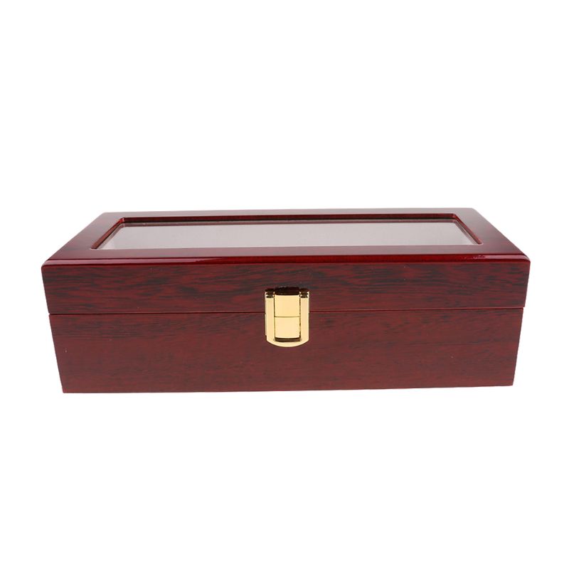 5 Slots Display Watch Boxes Wood Watch Storage Boxes Case With Lock Wooden Watch Jewelry Box