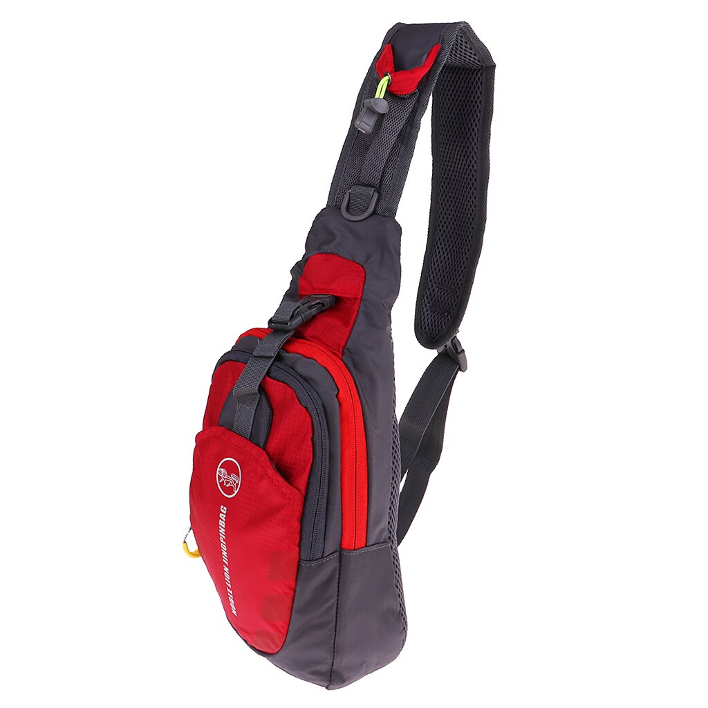 Men City Jogging Bags Nylon Bag Pack Travel Hiking Cross Body Messenger Shoulder Chest Bag Adjustable Shoulder Strap: dark red