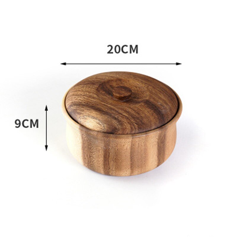 Natuurlijke Houten Slakom Grote Ronde Hout Salade Soep Eetkamer Kom Platen Opslag Hout Keukengerei Set: Rood