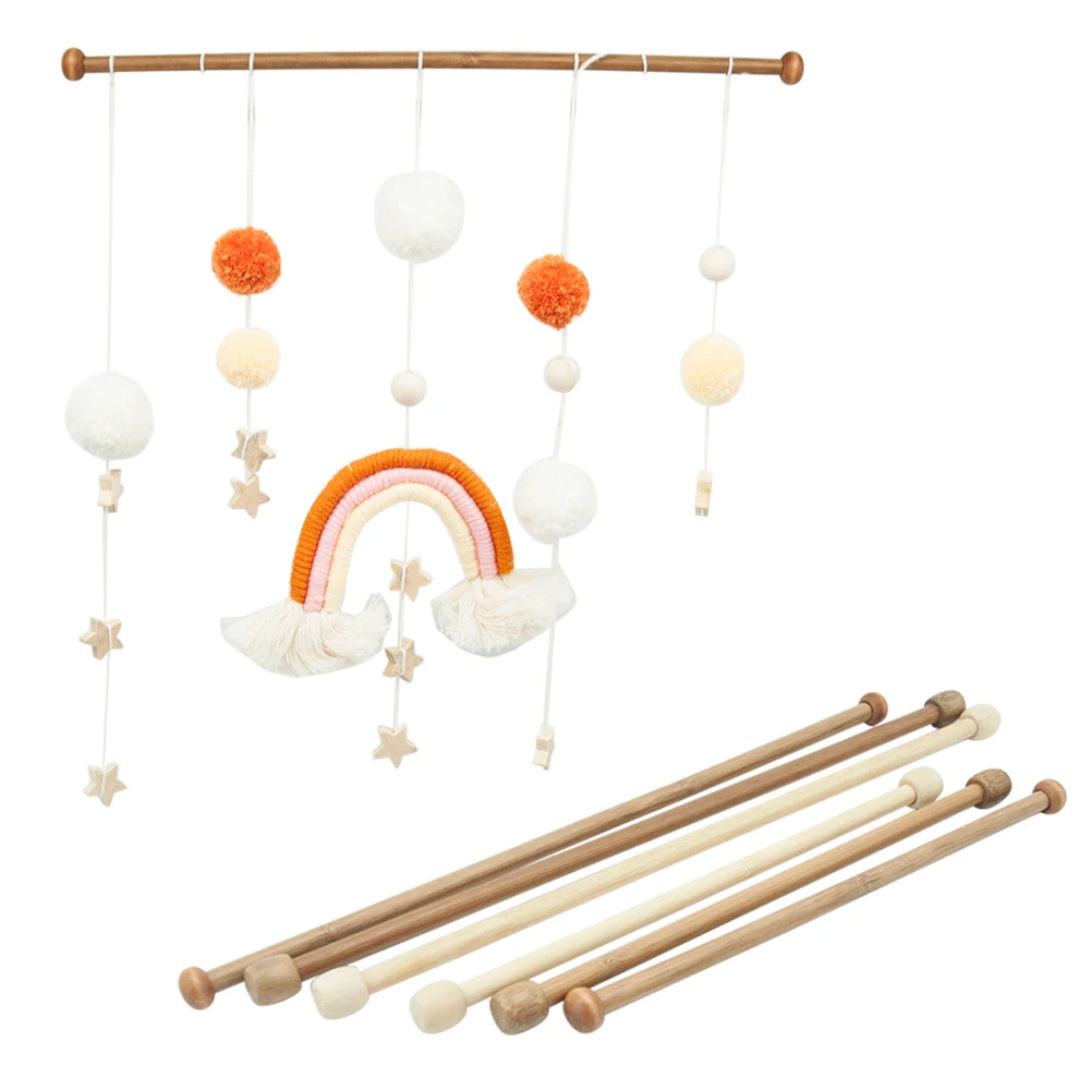Runde Hängestab Bambus Holz DIY handgemachte Hängestab Kombination Webwerkzeuge Tapisserie Stickerei Zubehör