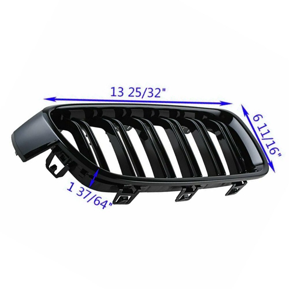 Voor bmw  f30 f31 3 serie auto front grille glanzend zwart dubbele lijn links zwarte sticker
