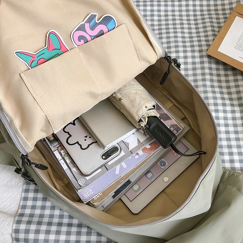 7 farben Nylon Rucksack Wasserdichte Bagpack lässig Rucksack shoudler zurück Pack Schule Taschen Für Teenager Mädchen Mochila Escolar